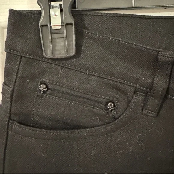 The Kooples Black Regular Fit Jeans Size 27 NWT Skull Button Stretch Denim - Picture 3 of 14